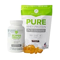 SFH Health & Wellness Bundle Pure Whey Chocolate Protein Powder and Super Omega 3 Fish Oil