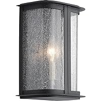 Kichler Timmin 10 Inch 1 Light Wall Light with Clear Seeded Glass in Distressed Black