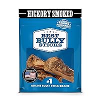 Best Bully Sticks Hickory Smoked Marrow Bones for Large Dogs, 3 Pack - USA Smoked & Packed - No Additives Beef Dog Treats - Long Lasting Dog Chews