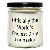 Officially The World's Coolest Drug Counselor Funny Gifts | 9oz Vanilla Soy Candle | Drug Counselor Mother's Day Unique Gifts for Women from Husband