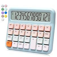 Mechanical Switch Calculator,Purple Calculator Cute 12 Digit Large LCD Display and Buttons,Calculator with Large LCD Display Great for Everyday Life and Basic Office Work