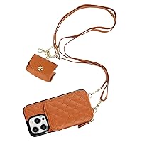 Bocasal A Stylish Crossbody Wallet Case for iPhone 15 Pro + A Slim Leather Case for AirPods Pro