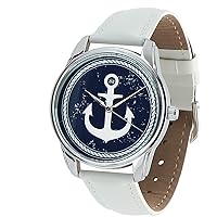 ZIZ Sea Watch Unisex Wrist Watch, Quartz Analog Watch with Leather Band