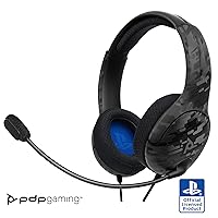 PDP Gaming LVL40 Stereo Headset with Mic for PlayStation, PS4, PS5, PC- Noise Cancelling Microphone, 3.5mm jack - Camo, Camouflage