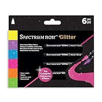 Spectrum Noir SN-Glitter Marker Lights-6pc Set, pkg of 6, Neon Lights