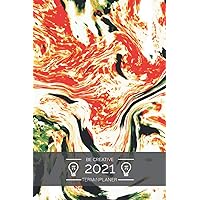 Planer 2021 ca. A5 Terminplaner - Rot Schwarz Weiss Marmor Muster: Terminkalender Tagesplaner 1 Tag auf 1 Seite auch Samstag Sonntag !, Kalender ab ... im Trend Design (German Edition)
