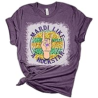 Rockstar Mardi Gras Shirt, Bella Graphic Tees for Women