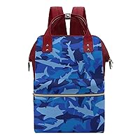 Shark Camo Waterproof Mommy Bag Diaper Bag Backpack Multifunction Large Capacity Travel Bag