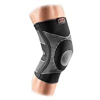 McDavid Elastic Compression Knee Sleeve with Gel Pad. 4-Way Elastic Brace with Strays. For Stability, Recovery, Injury, Walking, Running Pain. Left and Right Leg. Patella Support.
