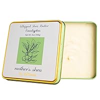 Mother's Shea Whipped Shea Butter (Eucalyptus, 6 Oz Tin) 100% Pure Raw Unrefined African Shea - Organic, Sustainably-Sourced Ingredients - Natural Skin & Hair Care