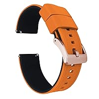 BARTON Elite Silicone Watch Bands - Gold Buckle Quick Release - Choose Color - 18mm, 19mm, 20mm, 21mm, 22mm, 23mm & 24mm Watch Straps