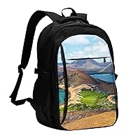 Travel Laptop Backpack Business Backpack for Men Women View Of Two Beaches Travel Backpack with USB Charging Port