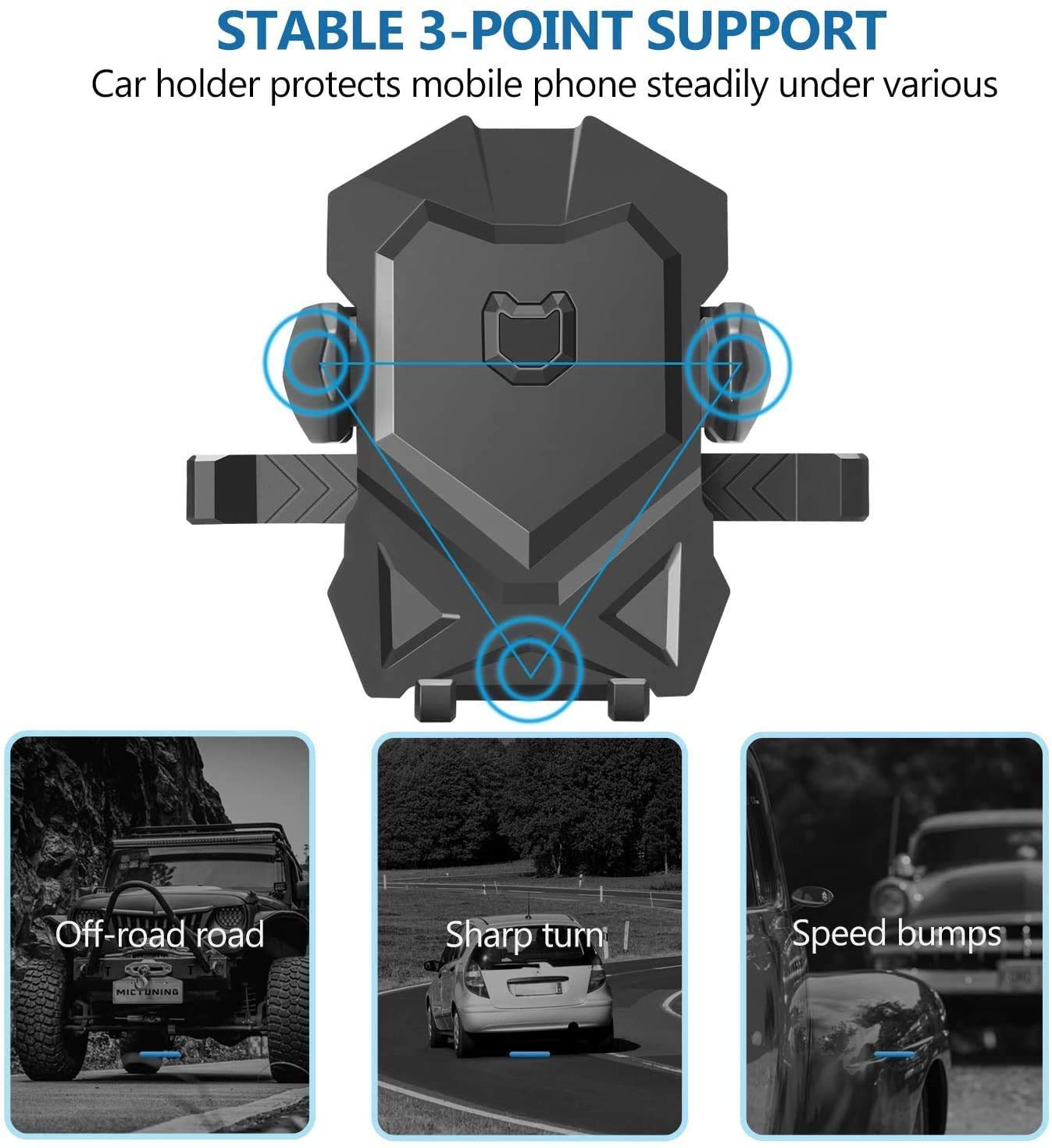 Phone Holder for Car,Universal Long Neck Car Mount Holder Compatible with iPhone Xs XS Max XR X 8 8 Plus 7 7 Plus S10 S9 S8 S7 S6 LG and More