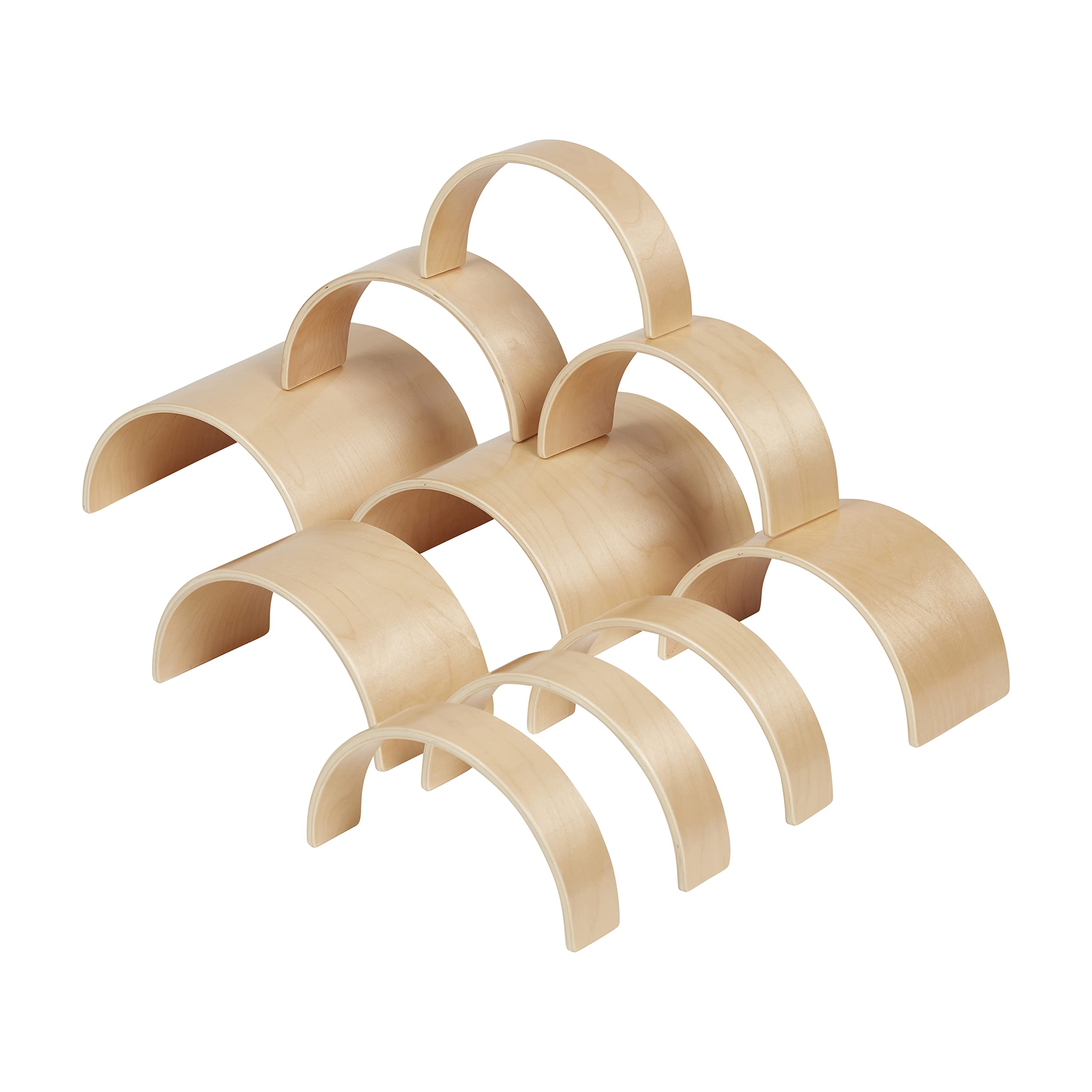 ECR4Kids Wooden Tunnels and Arches, Block Play, Natural, 10-Piece