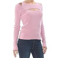 Womens Cut-Out Cold Shoulder Sweater Purple M