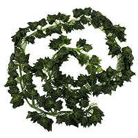 Happyyami Sweet Potato Leaf Hanging Artificial Hanging Foliage Faux Plants Simulated Rattan Garland Green Plant Hanging Birthday Flowers Vine Green Wreath Decor Grape Leaves Indoor