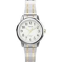 Timex Women's Easy Reader 25mm Watch - Two-Tone Expansion Band White Dial Silver-Tone Case