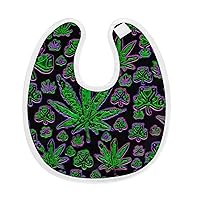 KANAKO Bib, Marijuana Leaves, Baby Bib, Meal Apron, U-Shaped, 100% Cotton, Water Absorbent, For Meals, Baby Products, Soft Baby Shower, Gift, Marijuana Leaf