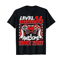 Level 16 Unlocked Awesome Since 2007 16th Birthday Gaming T-Shirt