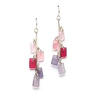 Sea Glass Avalon Earrings (Berry) - Sterling French Wire Earrings by EcoSeaCo, using recycled and sustainable material. Handmade in the USA