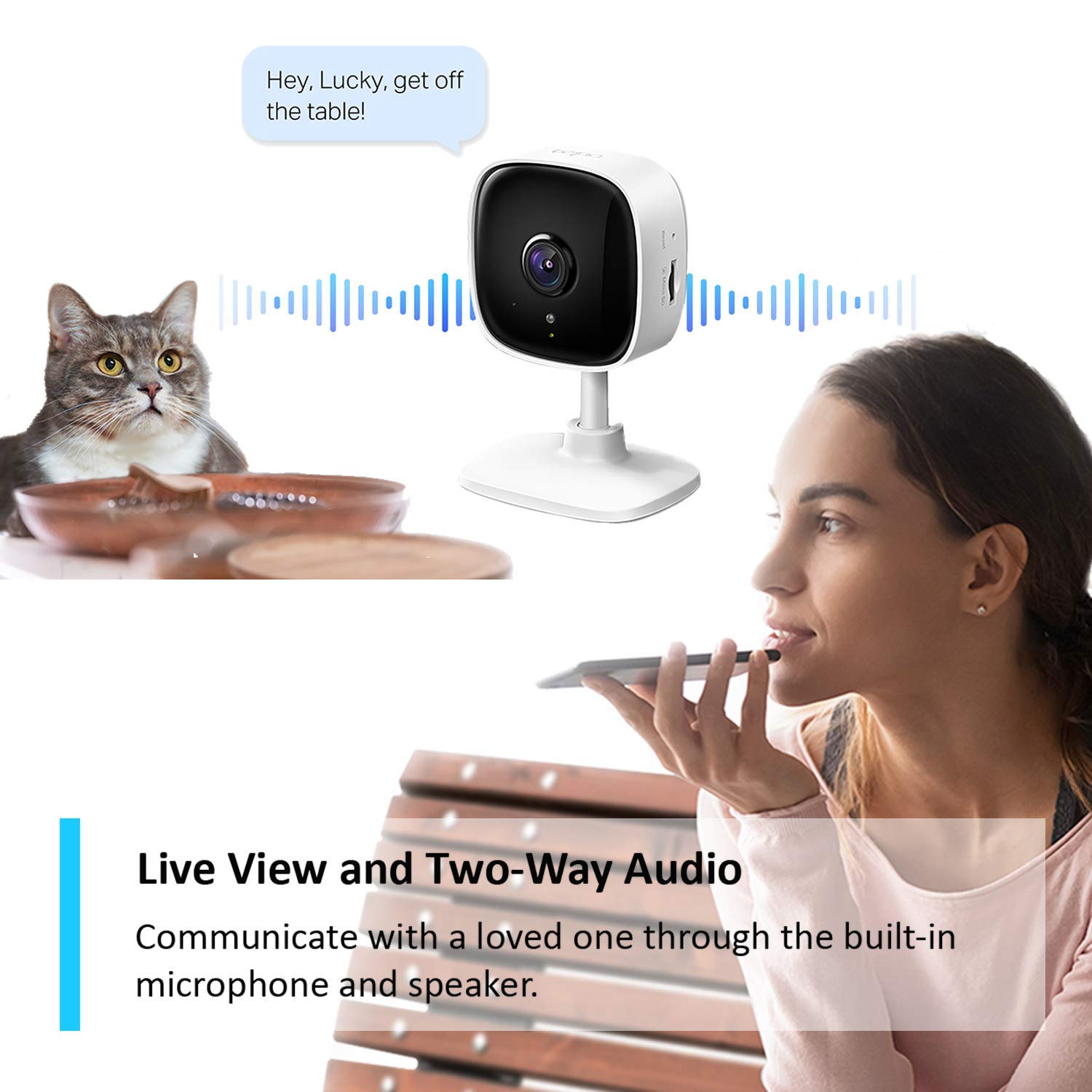 Tapo Mini Smart Security Camera, Indoor CCTV, Works with Alexa & Google Home, No Hub Required, 1080p, 2-Way Audio, Night Vision, SD Storage,Baby Crying/Motion Detection Device Sharing (Tapo C100)