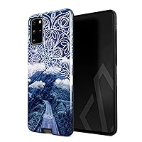 Compatible with Samsung Galaxy S20 Plus Case Mountains Nature Landscape Mandala Henna Paisley Pattern Wanderlust Space Heavy Duty Shockproof Dual Layer Hard Shell+Silicone Protective Cover