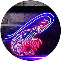 ADVPRO Shrimp Seafood Ocean Display Dual Color LED Neon Sign Red & Blue 24 x 16 Inches st6s64-i3722-rb