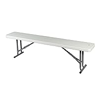 Ontario Furniture- 5 FEET White Lightweight Plastic Indoor/Outdoor Bench for Picnic, Garden, Party, or Even Everyday use, Easily fold-able, Convenient for Extra Seating, 5Ft