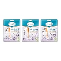 Amopé PediMask 20-Minute Foot Mask, Intensely Moisturizing Socks, Rejuvenates & Soothes, Self-Care, w/ Lavender Oil, Urea, a Blend of Moisturizers & Vitamin Complex for Long Lasting Hydration, 3 pair