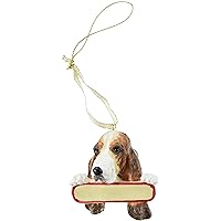 E&S Pets Basset Hound Ornament Santa's Pals with Personalized Name Plate A Great Gift for Basset Hound Lovers