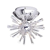 Modern Flush Mounted Crystal LED Ceiling Lamp Chandelier Light Fixtures Included 6 Lights Led Bulbs W8.5