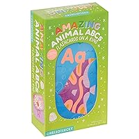 Hello!Lucky for C.R. Gibson: Amazing Animal ABCs Flashcards on a Ring for Kids – Learn On The Go – Makes a Great Gift for Ages 1+