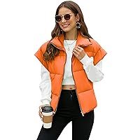Kissonic Womens Winter Cropped Puffer Vest Sleeveless Padded Lightweight Puffy Vest with Pockets