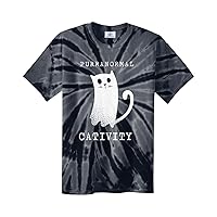 Threadrock Purranormal Cativity Ghost Cat Unisex Tie Dye T-Shirt
