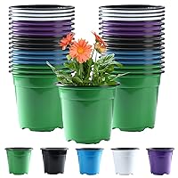 Oubest 30Pack Nursery Pots Plastic Pots for Plants 6 inch Seedling Pots with Drainage Holes Multicolor Flower Pots Seed Starting Pots for Seedling Cutting Transplanting