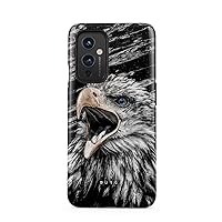 BURGA Phone Case Compatible with OnePlus 9 - Hybrid 2-Layer Hard Shell + Silicone Protective Case -Bird of JOVE Savage Wild Eagle - Scratch-Resistant Shockproof Cover