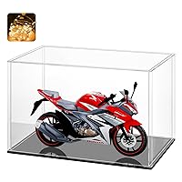 LASOA Acrylic Display Case for Collectibles, Alternative Glass Display Box with Black Base and Lid, Self-Assembly Clear Storage Showcase for Figurine Memorabilia (13x6.7x6inch;33x17x15cm)