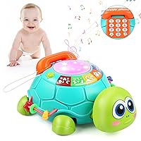 Bilingual Musical Turtle Baby Toys 6 to 12 Months, Development Toy for 6 7 8 9 Month Old Boy Girl, 8-in-1 Educational Crawling Infant Toy w/Light Music, Christmas Easter Gift for 3 4 5 6-12 18 Month