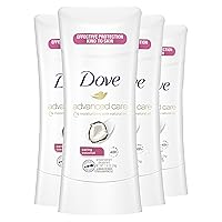 Dove Antiperspirant Deodorant Caring Coconut 4 Count with 48 Hour Protection Deodorant for Women 2.6 oz