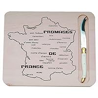Jean Dubost French Map Cheese Board with Cheese Knife