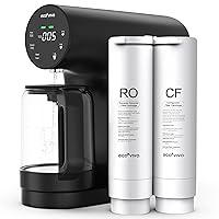 Countertop Reverse Osmosis Water Filtration System, Portable RO Water Filter Purifier with 4 Stage Filtration, 3:1 Pure to Drain, TDS Mnotor, Faster Delivery Flow, Plug and Use - Black