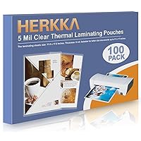 HERKKA 100 Pack Laminating Sheets, Hold 11 x 17 Inch Sheet, 5 Mil Clear Thermal Laminating Pouches 11.5 x 17.5 Inch Lamination Sheet Paper for Laminator, Round Corner