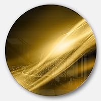 Sparkle Gold Texture Pattern Abstract Digital Round Metal Wall Art-Disc of 38 inch, 38x38-Disc
