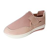 Womens Fashion Sneakers Platform Hollow Sandals Mesh Casual Shoes Open Toe Wedge Sneakers for Women Pink