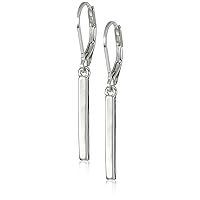 Chaps Women's Silvertone Bar Drop Leverback Earrings