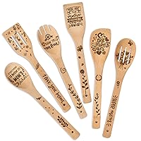 Mothers Day Mom Gifts for Mom Grandma Wife from Husband Daughter Son -Wooden Cooking Spoons Set - Mother's, Christmas,Birthday, Anniversary Kitchen Cooking Presents Ideas for Women Her