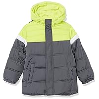 iXtreme Boys' Colorblock Puffer Jacket, Charcoal, 3T