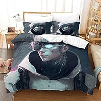 Mechanical Boy for Boys Girls Quilt Cover 3D Printed Character City Duvet Cover Comforter Covers with Zipper Closure Bedding Set Soft Microfiber with Pillow Cases 3 Pieces Full（203x228cm）