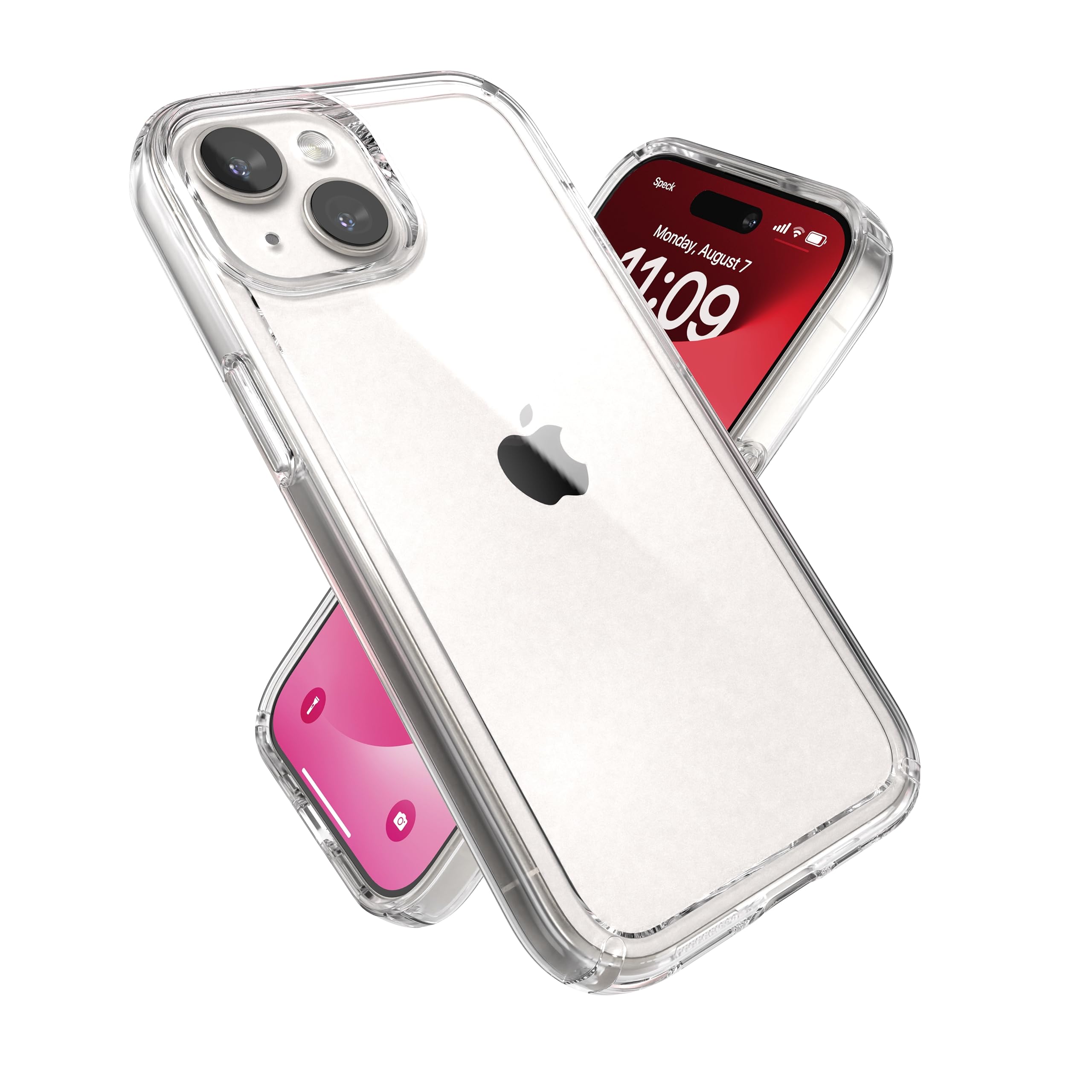 Speck Clear iPhone 15 Case - Slim, MagSafe Compatible, Drop Protection - for iPhone 15, iPhone 14 & iPhone 13 - Scratch Resistant, Anti-Yellowing, 6.1 Inch Phone Case - GemShell Clear