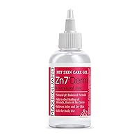 Pet Skin Care Gel Zn7 Derm with Neutralized Zinc for Dogs, Cats, Bovine, Exotics and Companion Animals (1oz), red/White